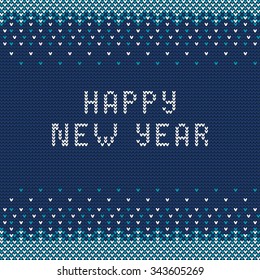 Vector Illustration of sweater Party for Design, Website, Background, Banner. Happy New Year 2016 Knitted Retro cloth with Snowflake Element Template