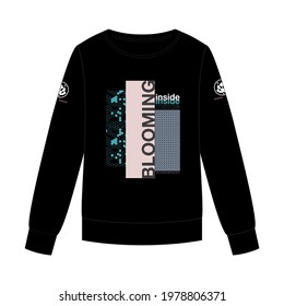 Vector illustration of sweatshirt. Front  views Design for t shirts, prints.