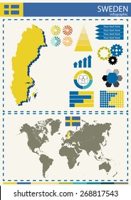 vector illustration sweden country nation national culture