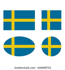 vector illustration of Sweden flags