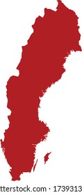 vector illustration of Sweden map