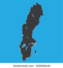 vector illustration of Sweden map . blue background. eps10.