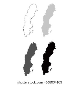 vector illustration of Sweden maps