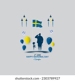 Vector illustration for Sweden National Day 6 June