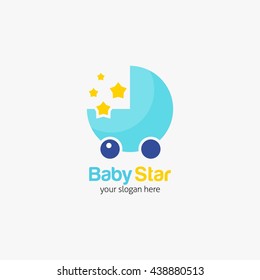 Vector illustration of Sweet baby shop logotype design template for business. flat style