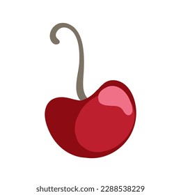A vector illustration of a sweet cherry dessert isolated on a white background. Vector illustration