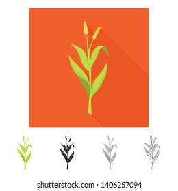 Vector illustration of sweet and corn sign. Collection of sweet and botanical stock symbol for web.