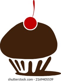 Vektorgrafik von süßem Kuchen mit Kirschen- und Eiscreme-Aufschnitt