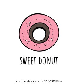 Vector illustration of Sweet donut .Scandinavian motives.