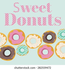 vector illustration with sweet donuts