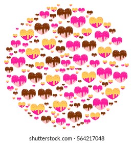 Vector illustration of sweet hearts circle image for Valentine's day
