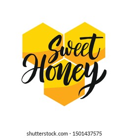 Vector illustration of a 'Sweet honey' lettering. 