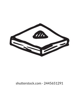 vector illustration of sweet pastry Pakhlava for Novruz holiday
