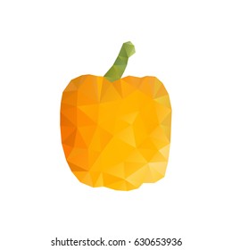 Vector illustration of sweet pepper. Polygonal vegetable collection element.