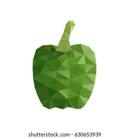 Vector illustration of sweet pepper. Polygonal vegetable collection element.