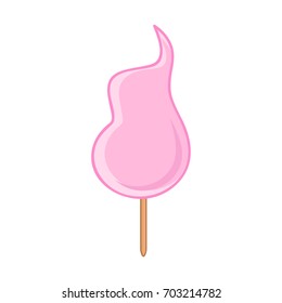Vector illustration sweet pink cotton candy icon.