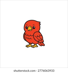 vector illustration of sweet red caracara