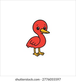 vector illustration of sweet red colored and cute avocet