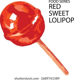 Ilustración vectorial dulce rojo lolipop