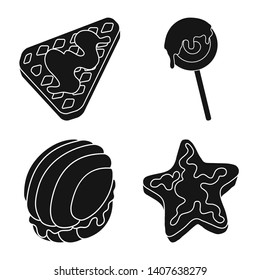 Vector illustration of sweetness and product logo. Collection of sweetness and sweet stock vector illustration.