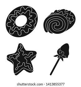 Vector illustration of sweetness and product symbol. Collection of sweetness and sweet vector icon for stock.