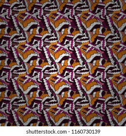 Vector illustration. Sweets background design. Pale white, brown and black seamless pattern with cupcakes. Cute birthday background on white, brown and black.