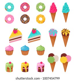 Vector illustration of sweets dessert isolated on white background