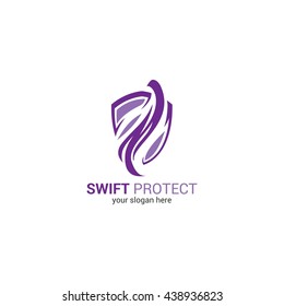 Vector illustration of swift protect logo design template. flat style design