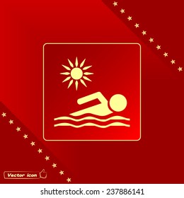 Vector illustration of a swimmer 