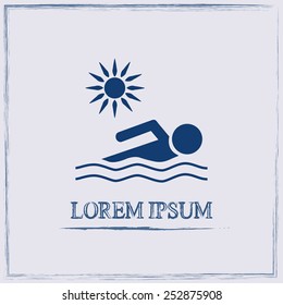 Vector illustration of a swimmer 