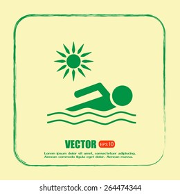 Vector illustration of a swimmer 