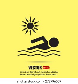 Vector illustration of a swimmer 