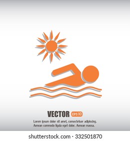 Vector illustration of a swimmer 