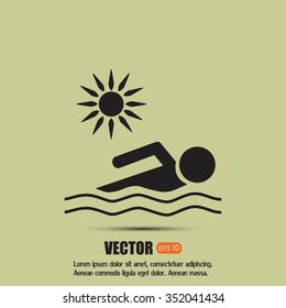 Vector illustration of a swimmer 