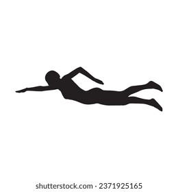 Vector Illustration of Swimming Art Silhouette