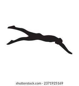 Vector Illustration of Swimming Art Silhouette