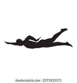 Vector Illustration of Swimming Art Silhouette