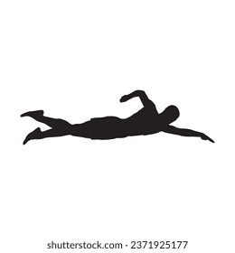 Vector Illustration of Swimming Art Silhouette