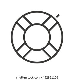 Vector illustration of a swimming circle. Summer, holidays and travel icon.