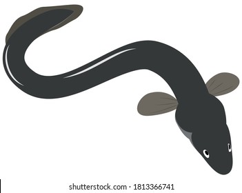 Vector Illustration Of Swimming Eel. #02