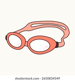 Vector Illustration of Swimming Goggles Isolated on White