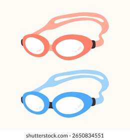 Vector Illustration of Swimming Goggles Isolated on White