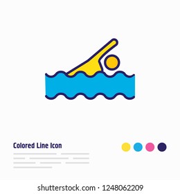 Vector illustration of swimming icon colored line. Beautiful lifestyle element also can be used as swimmer icon element.