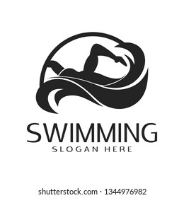 Vector Illustration Swimming logo design