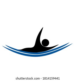 Vector illustration  of a swimming man or women. can be used as sport swimming logo