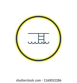 Vector illustration of swimming pool icon line. Beautiful hotel element also can be used as breaststroke icon element.