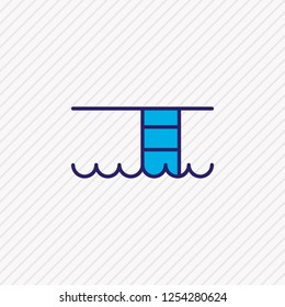 Vector illustration of swimming pool icon colored line. Beautiful travel element also can be used as breaststroke icon element.