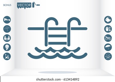 vector illustration of swimming pool icon