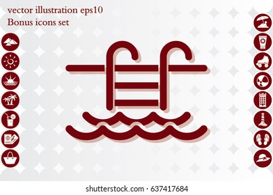 vector illustration of swimming pool icon