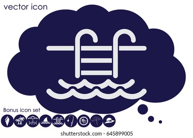 vector illustration of swimming pool icon
